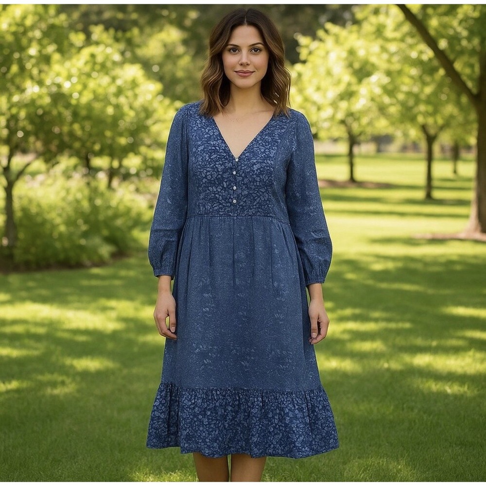 Old Navy Women's Floral Midi Dress Boho Style Size 3X Bohemian NWT